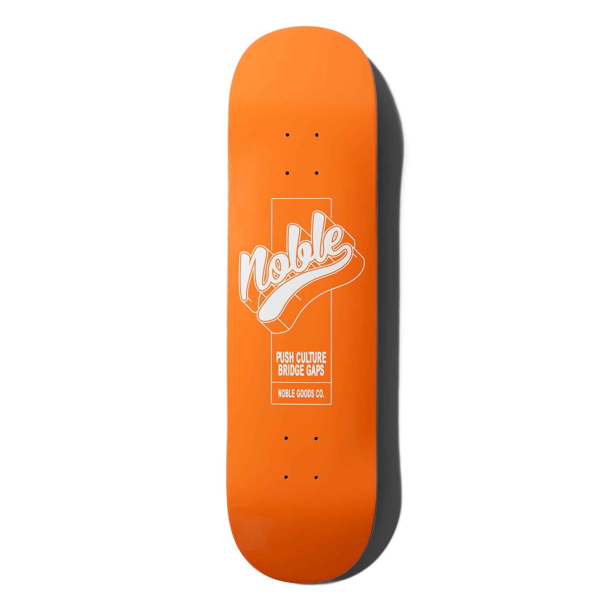 Noble 3D Logo Skateboard Deck Orange – 7-ply Canadian maple skate deck