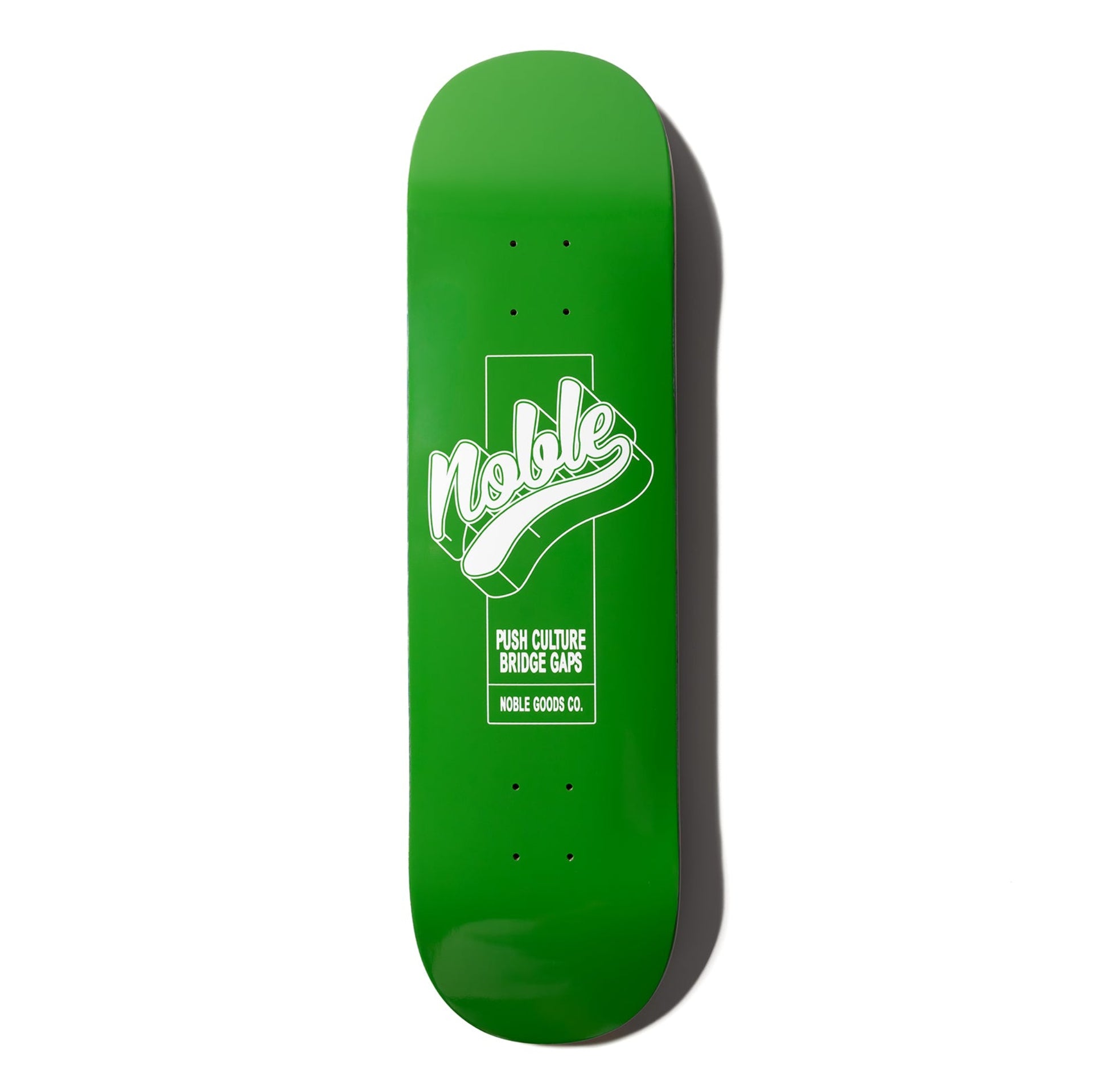 Noble 3D Logo Skateboard Deck Green – 7-ply Canadian maple skate deck
