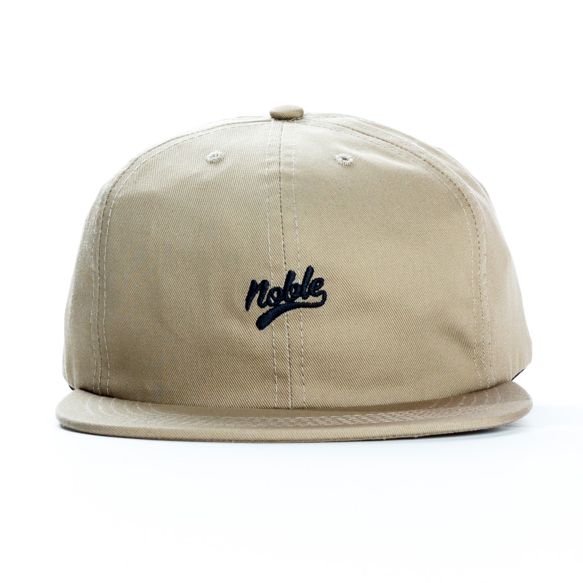 Noble Goods Co skateboard cap khaki strapback front view